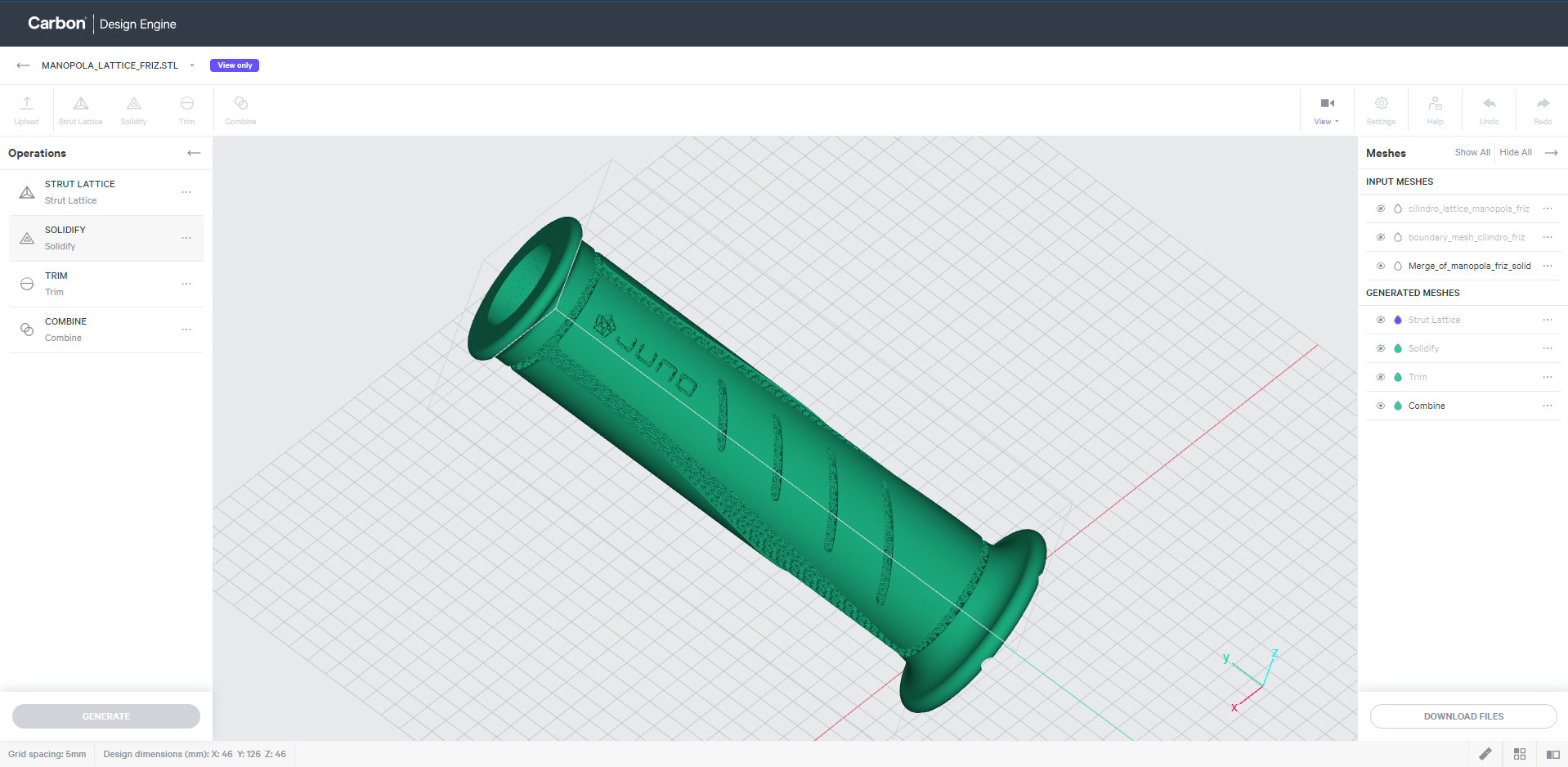 Rendering manopola lattice J-MONSTER